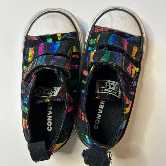 Converse Sneakers Rainbow Zebra Print 7 - Picture 3 of 5